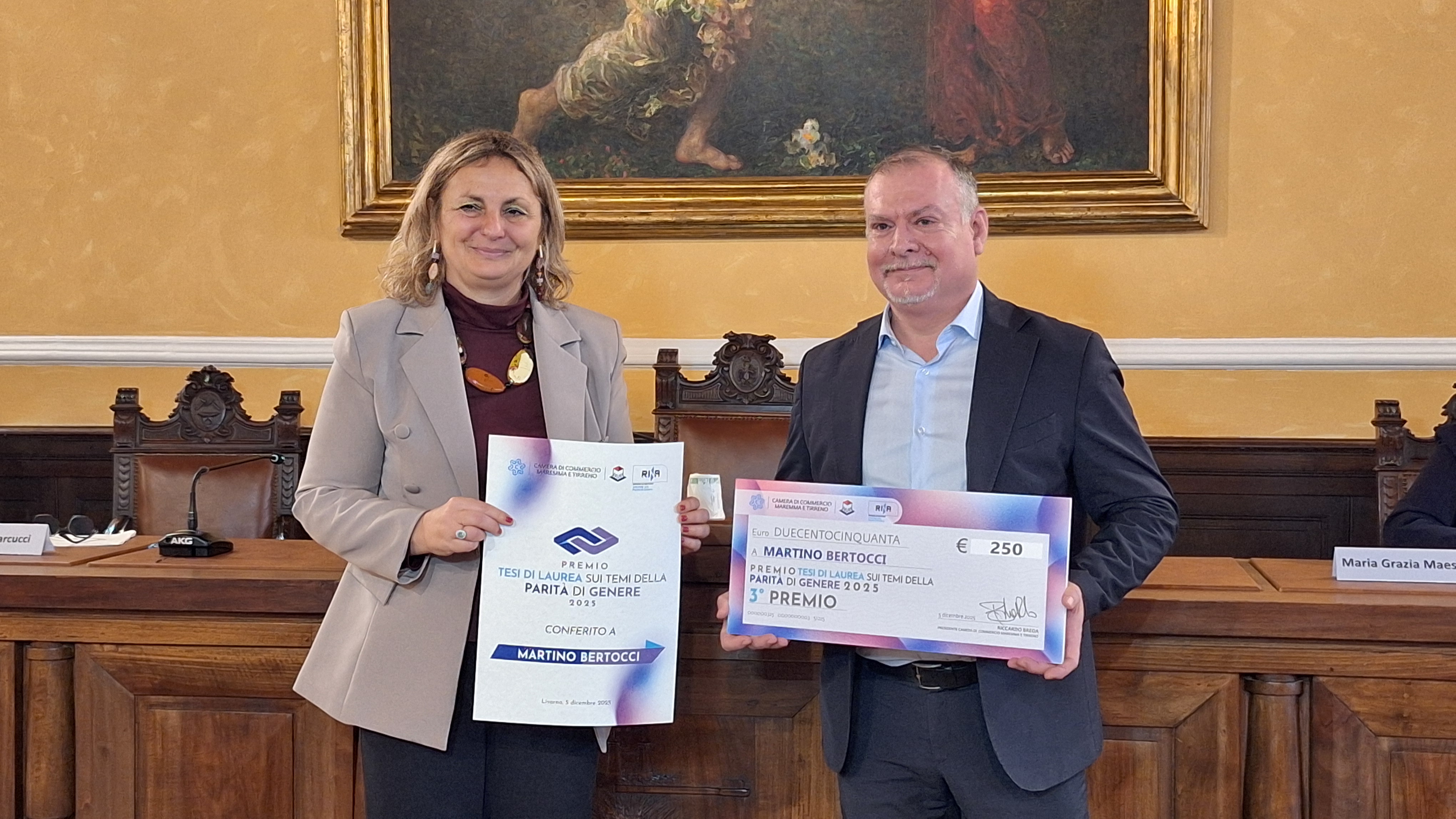 Premio Tesi di laurea sui temi della parità di genere conferito a Martino Bertocci