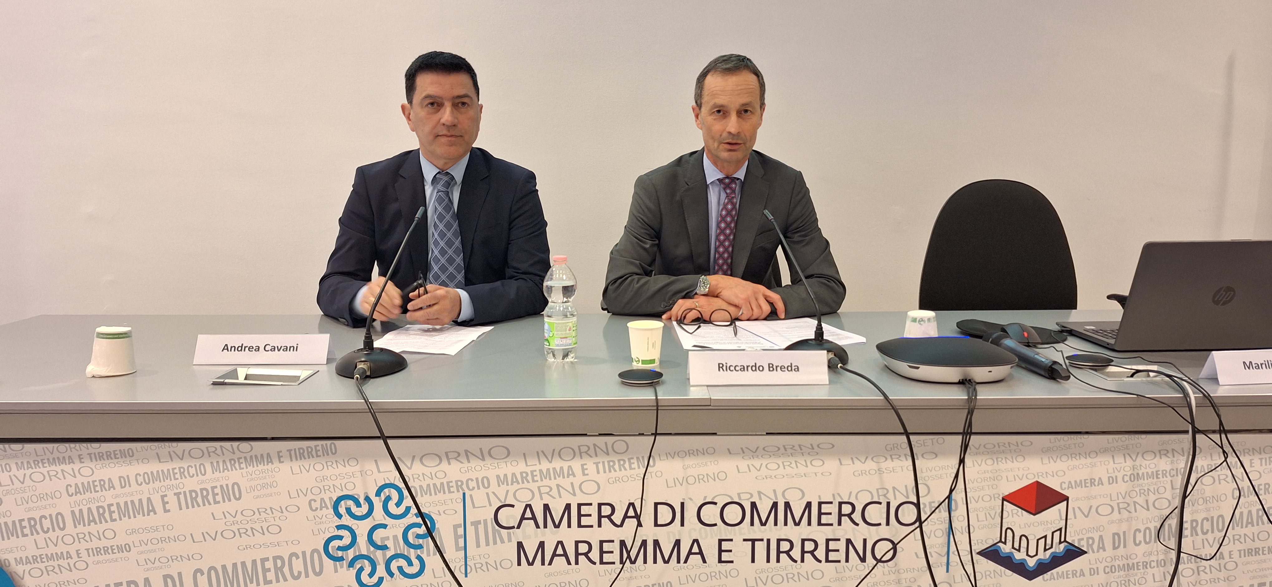 Andrea Cavani del MIMIT e Riccardo Breda presidente CCIAA Maremma e Tirreno