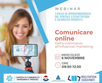 I focus del Portale Etichettatura e Sicurezza prodotti: "Comunicare online. Dall’e-commerce all’influencer marketing"